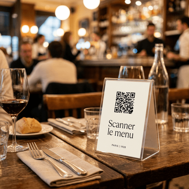 QR code sur table de restaurant
